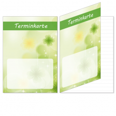 50 Termin Klappkarten-603 Grün Kleeblatt  bis 10 Termine