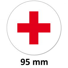 Aufkleber Rotes Kreuz Rund 95 mm