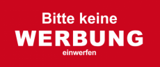 Aufkleber KEINE WERBUNG 68 x 21 mm für Briefkasten