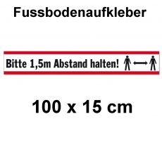 Fussbodenaufkleber Abstand halten 100 x 15 cm