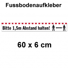 Fussbodenaufkleber Abstand halten 60 x 6 cm