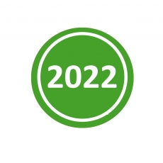 Jahresaufkleber 2022 Grün 20mm Rund
