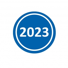 Jahresaufkleber 2023 Blau 20mm Rund