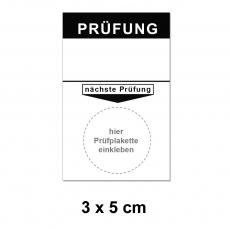 Grundplakette 30x50 - Prüfung