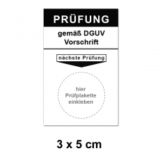 Grundplakette 30x50 - Prüfung DGUV Vorschrift