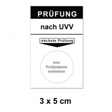 Grundplakette 30x50 - Prüfung nach UVV