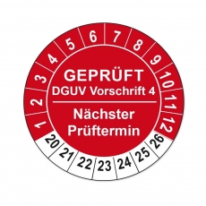 Plaketten DGUV Vorschrift 4 - rot 25mm