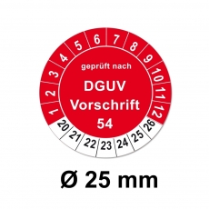 Plaketten DGUV Vorschrift 54 - rot 25mm