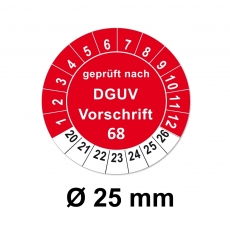 Plaketten DGUV Vorschrift 68 - rot 25mm