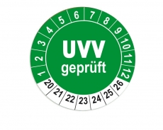 Plaketten UVV Geprüft - grün 25mm