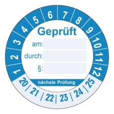 Plaketten Geprüft - 30 mm Blau