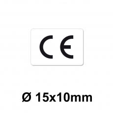CE Zeichen Aufkleber - 15x10 mm