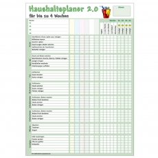 Haushaltsplaner 2.0 DIN A4 für bis zu 6 Personen und 4 Wochen