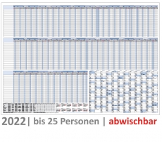 XXL Urlaubsplaner 2022 bis 25 Personen abwischbar