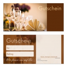 Gutschein-206 (50 Stück) Restaurant Hotel