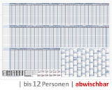 XL Urlaubsplaner 2021 bis 12 Personen abwischbar