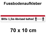 Fussbodenaufkleber Abstand halten 70 x 10 cm