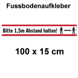 Fussbodenaufkleber Abstand halten 100 x 15 cm