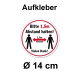 Aufkleber Abstand halten Ø 14 cm