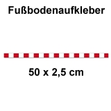 Fussbodenaufkleber Abstandstreifen  50 x 2,5 cm Rot