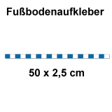 Fussbodenaufkleber Abstandstreifen  50 x 2,5 cm Blau