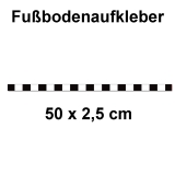 Fussbodenaufkleber Abstandstreifen  50 x 2,5 cm Schwarz