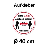 Aufkleber Abstand halten Ø 40cm XXL