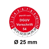 Plaketten DGUV Vorschrift 54 - rot 25mm