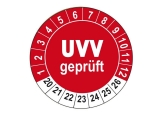 Plaketten UVV Geprüft - rot 25mm