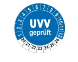 Plaketten UVV Geprüft - blau 25mm