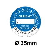Plaketten GEEICHT 25mm blau