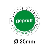 Plaketten Geprüft - grün 25mm