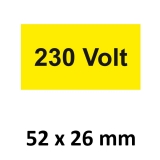 Warnschild 230 Volt 52x26mm