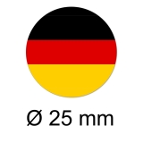 100 Runde Deutschland Aufkleber Ø 25mm