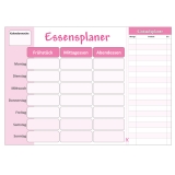 Essensplaner Rosa mit Einkaufsplaner A4 Querformat